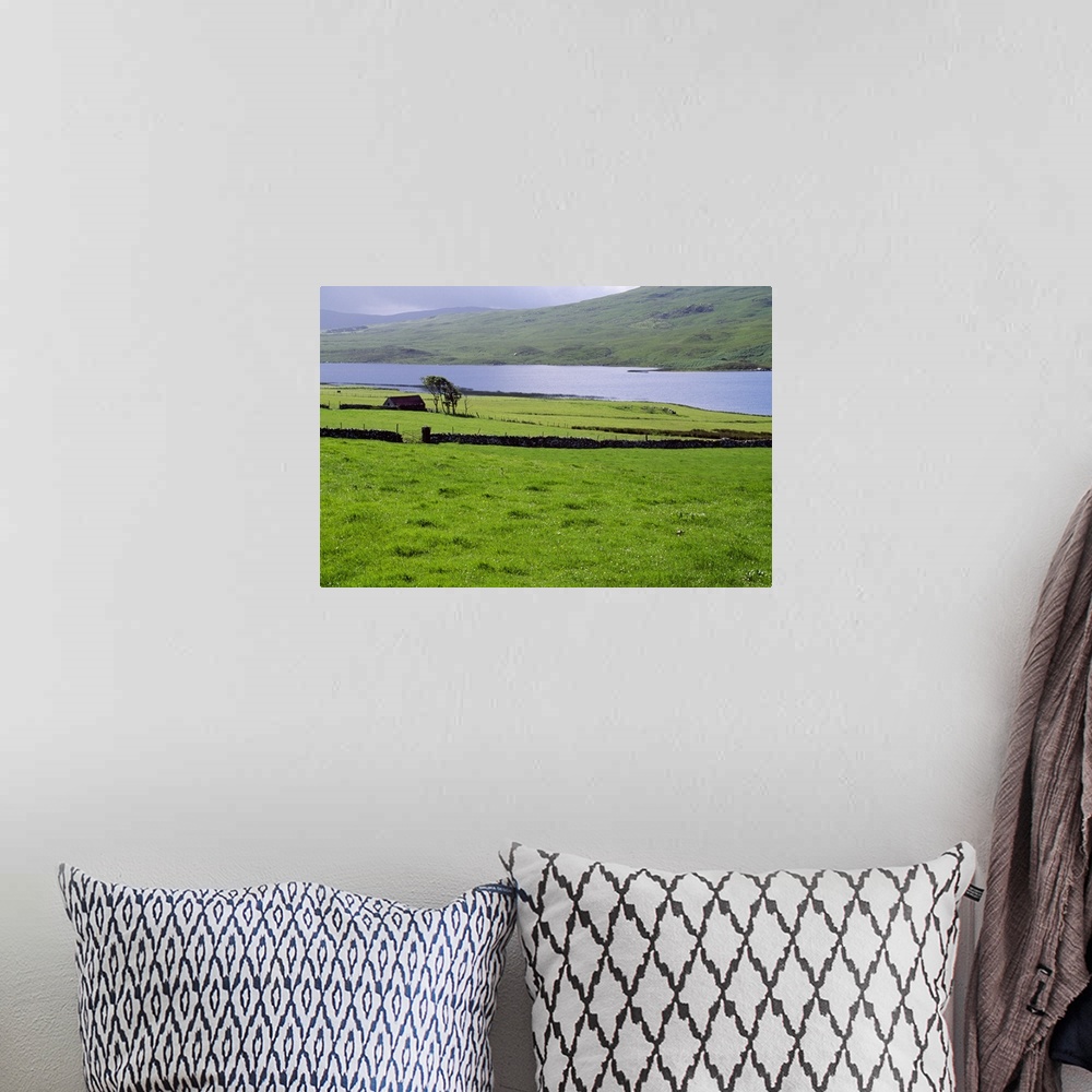 A bohemian room featuring Rural countryside with lake, Ireland.