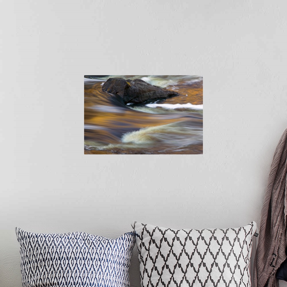 A bohemian room featuring Water rushing over rocks, close up, Saint Louis River, Minnesota