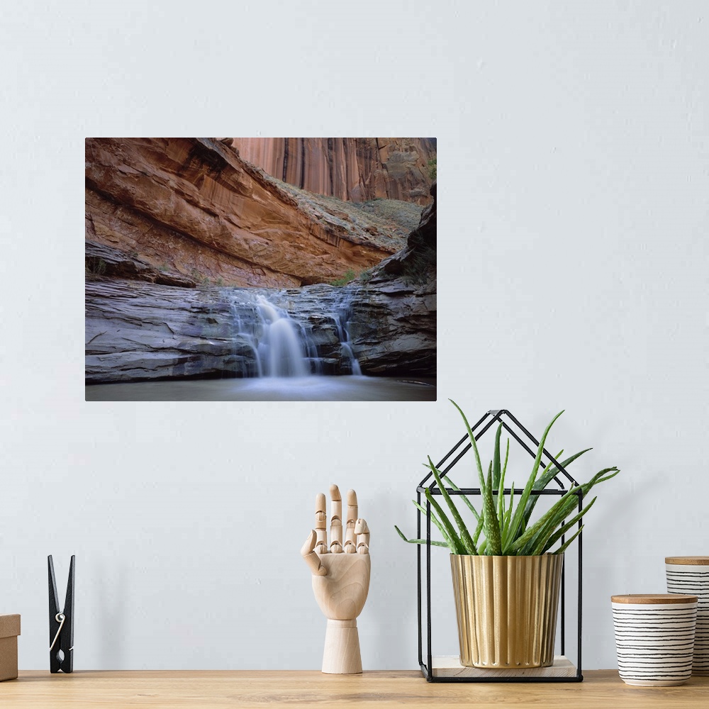 A bohemian room featuring Waterfall in Coyote Gulch in the Escalante Grand Staircase National Monument, Utah.