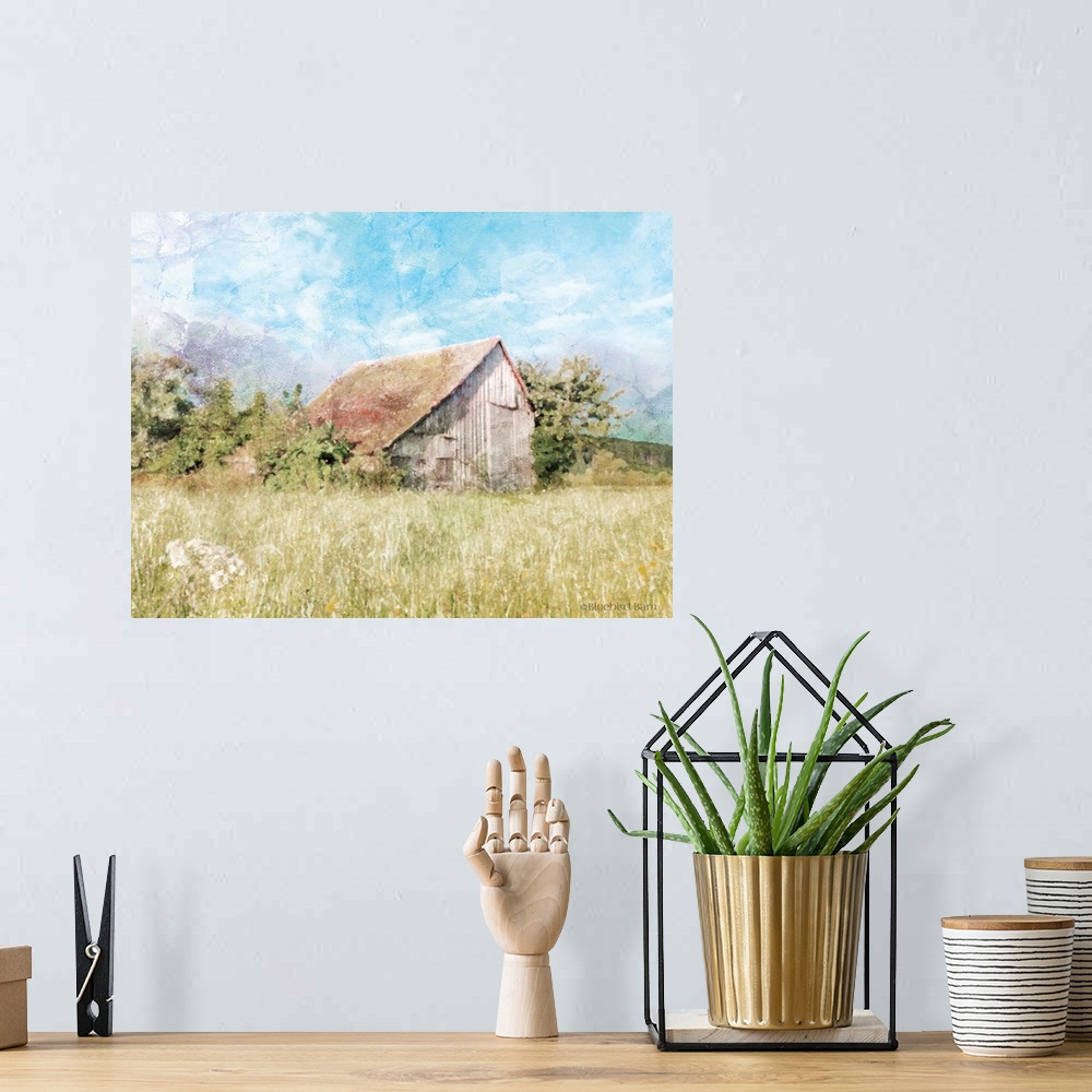 A bohemian room featuring Spring Green Meadow by the Old Barn