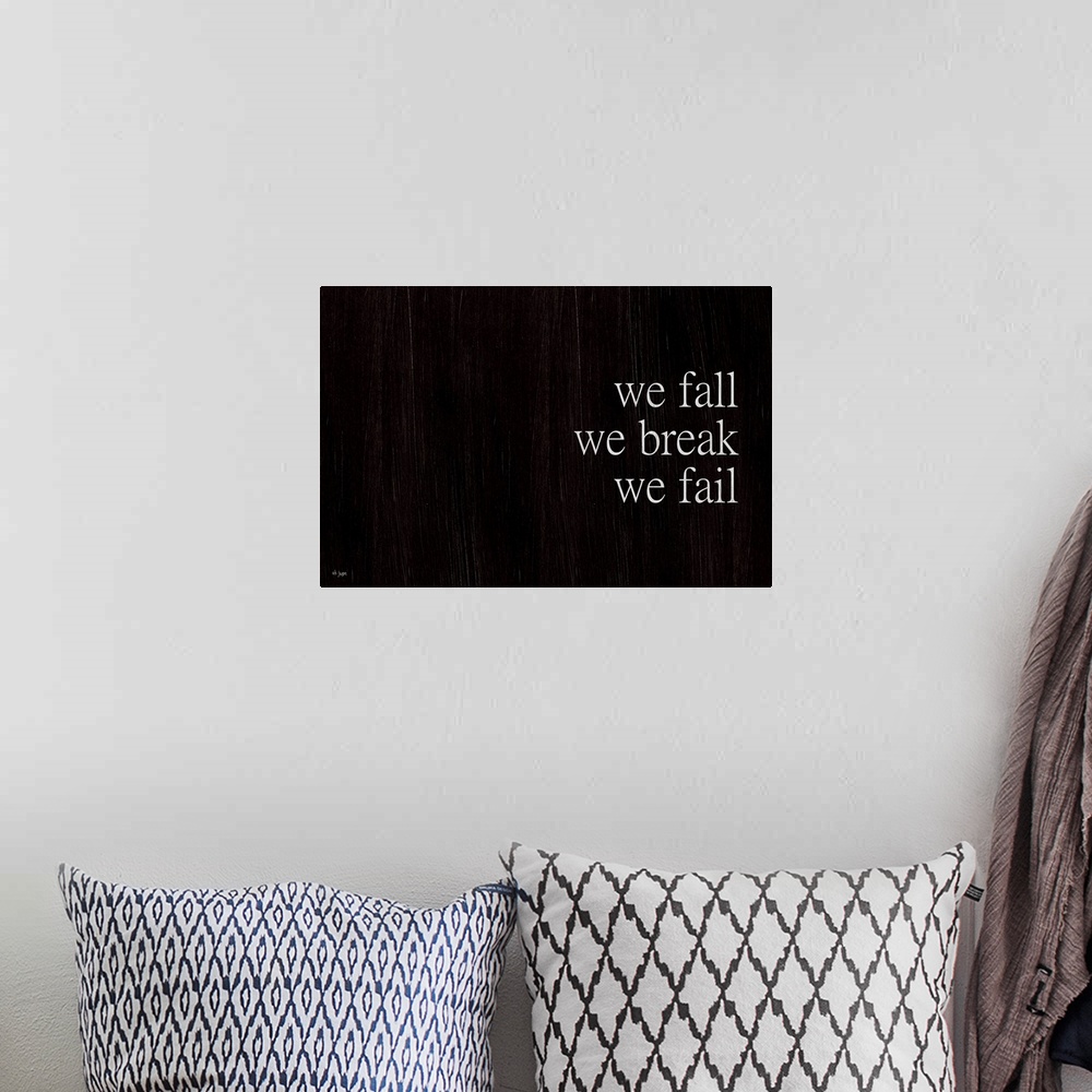 A bohemian room featuring We Fall, We Rise I