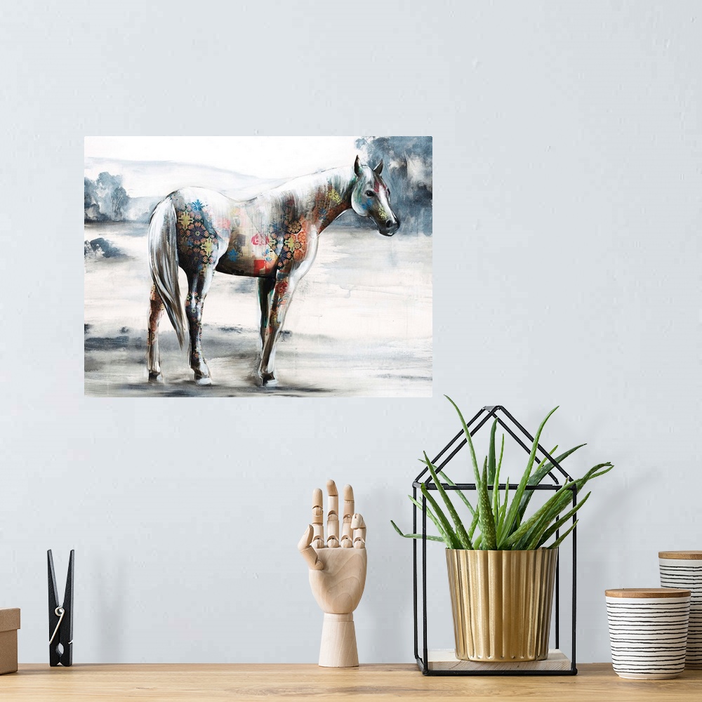 A bohemian room featuring Horsing Around II