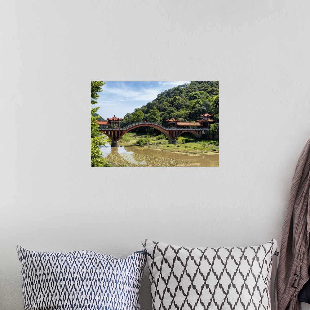 A bohemian room featuring Leshan Giant Buddha Bridge, China 10MKm2 Collection.