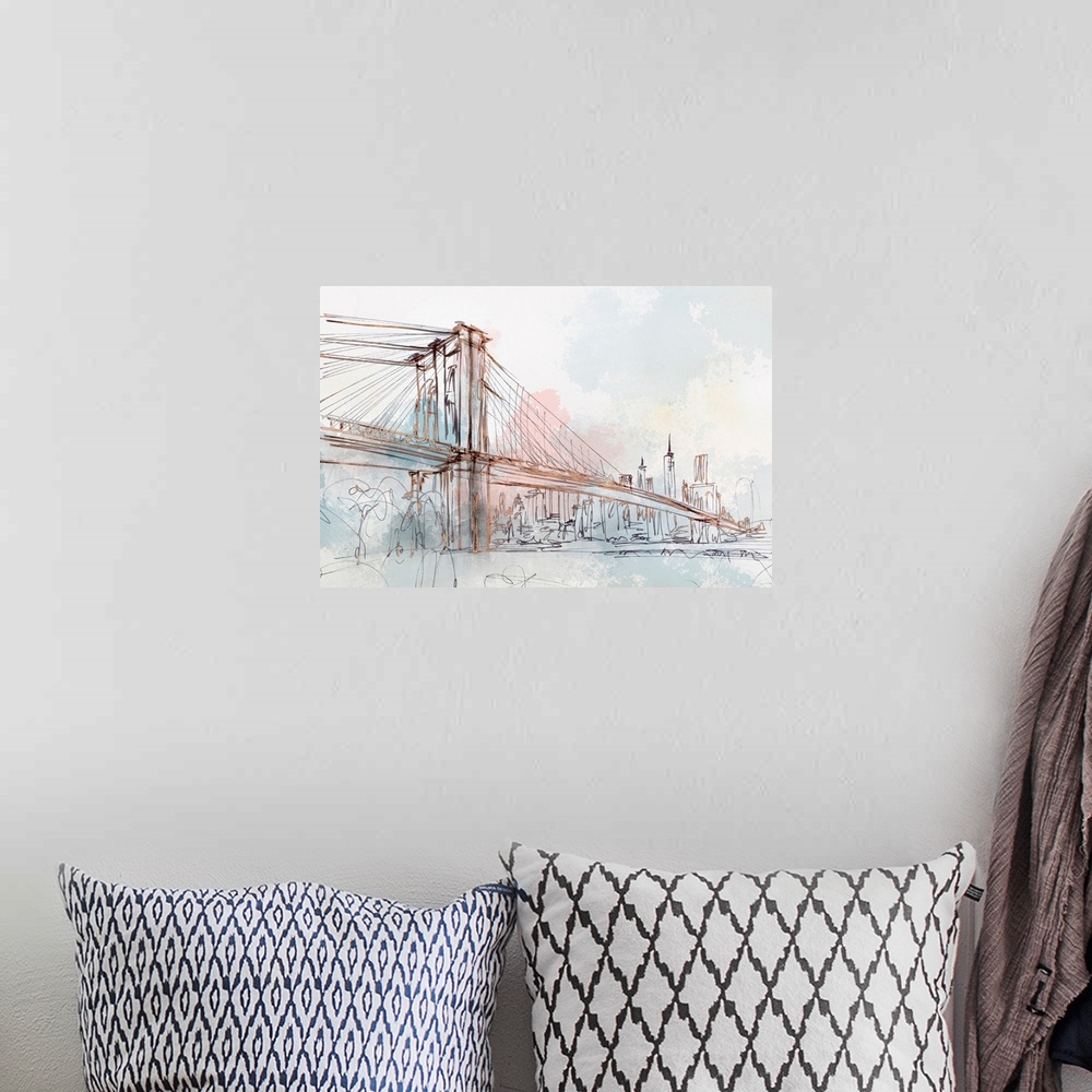 A bohemian room featuring Blushing Brooklyn Bridge