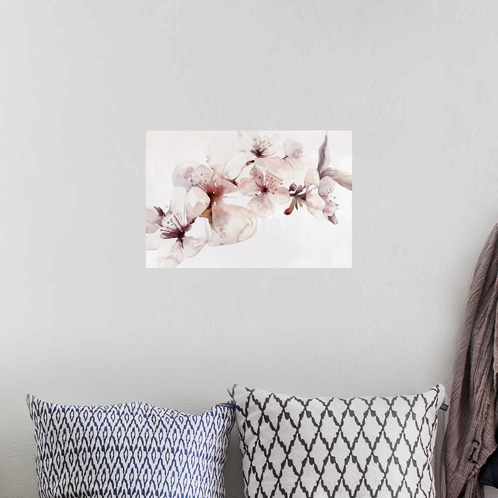 A bohemian room featuring Watercolor Blossoms I