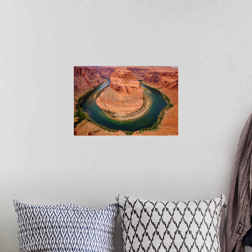 A bohemian room featuring Photograph of horseshoe bend river in Arizona.