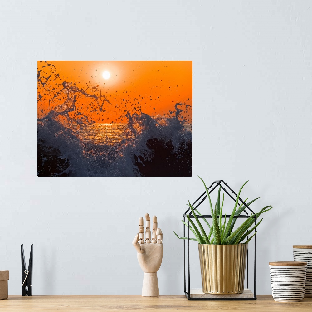 A bohemian room featuring Sunset and Splashing Wave