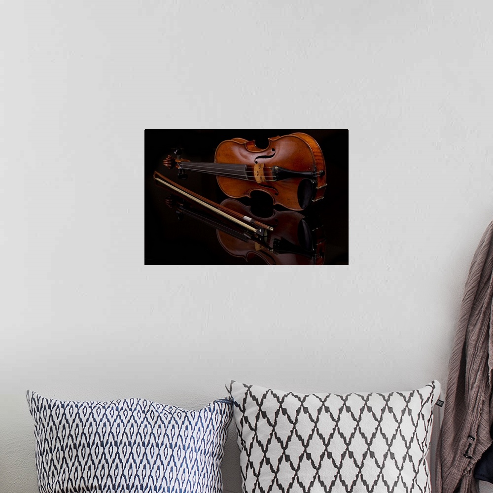 A bohemian room featuring Violin with Bow
