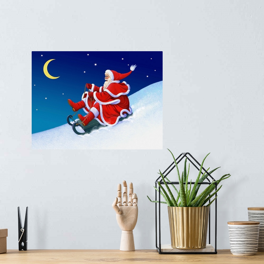 A bohemian room featuring Santa Takes a Ride