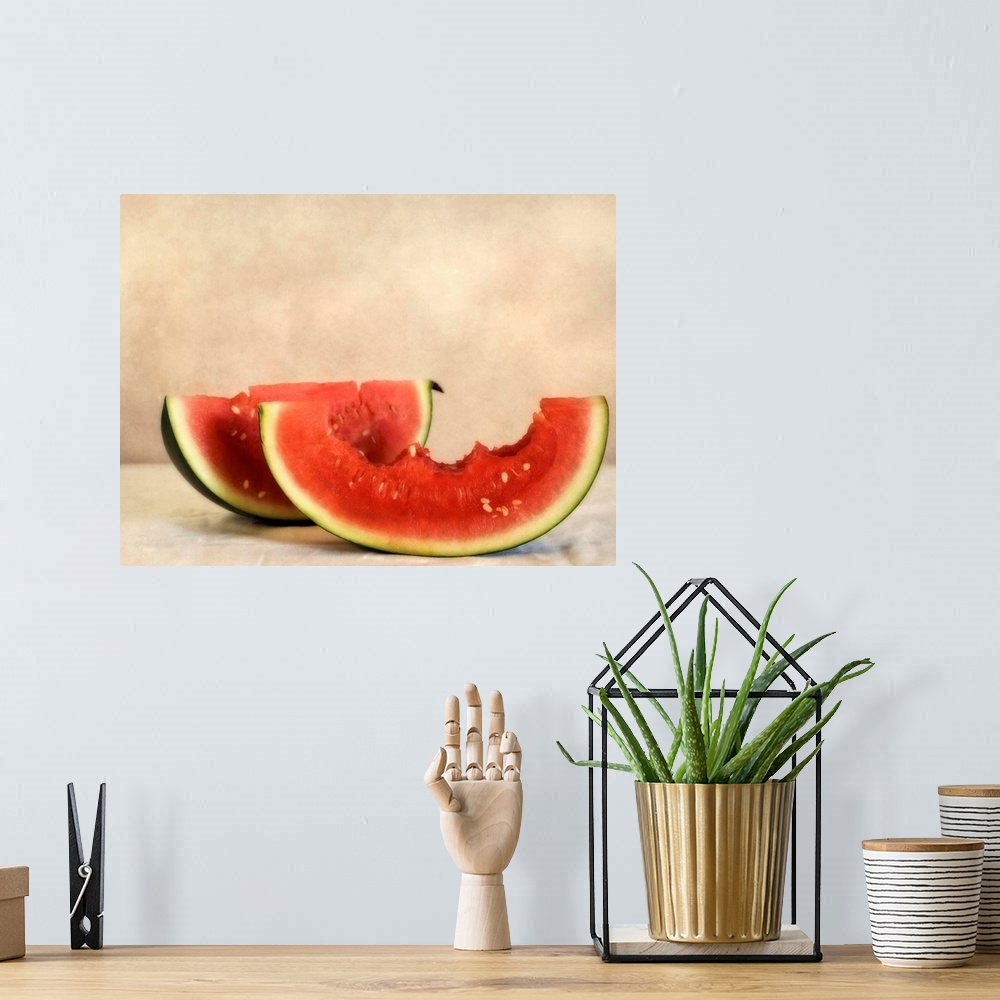 A bohemian room featuring Sliced watermelon, a summer treat