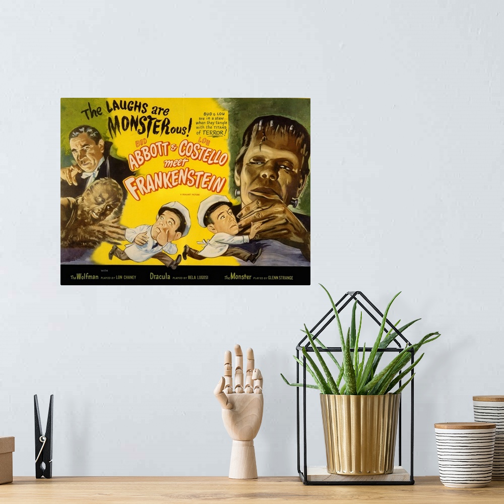 A bohemian room featuring Abbott and Costello Meet Frankenstein 1