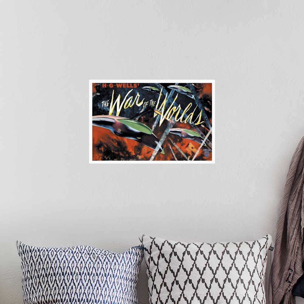 A bohemian room featuring War of The Worlds 1 Sci Fi Movie Poster