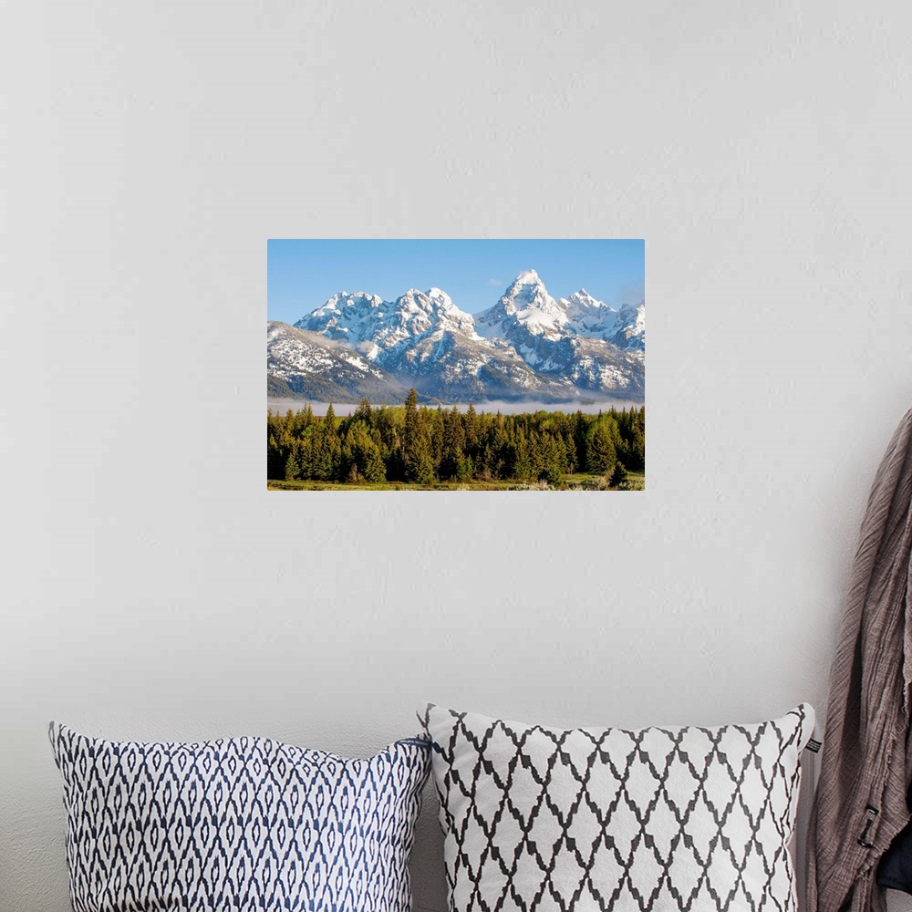A bohemian room featuring View of the Middle Teton, Grand Teton and Mount Owen in Grand Teton National Park, Wyoming.
