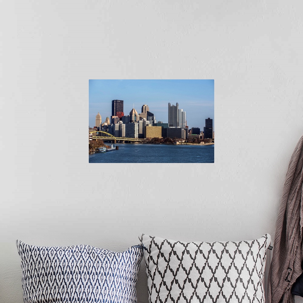 A bohemian room featuring View of downtown Pittsburgh with Point State Park from the Ohio River side.