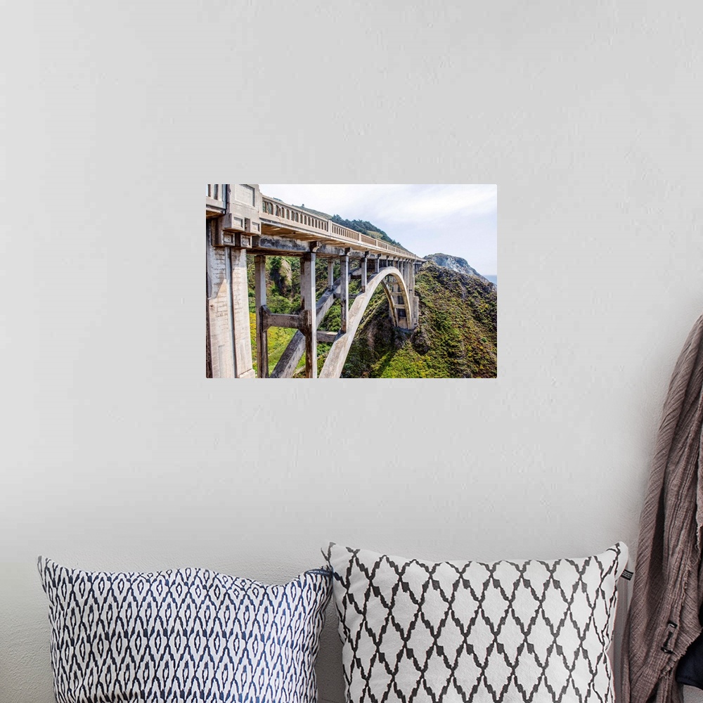 A bohemian room featuring Narrow angle view of Rocky Creek Bridge in Monterey County, California.