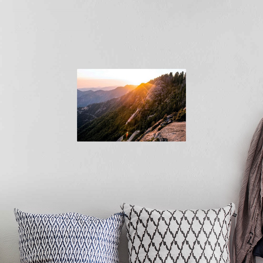 A bohemian room featuring Sunset At Moro Rock Trail in Sequoia National Park, California.