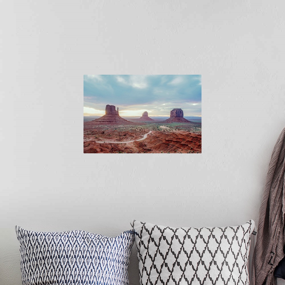 A bohemian room featuring View of the Mittens and Merrick Buttes in Monument Valley, Arizona.