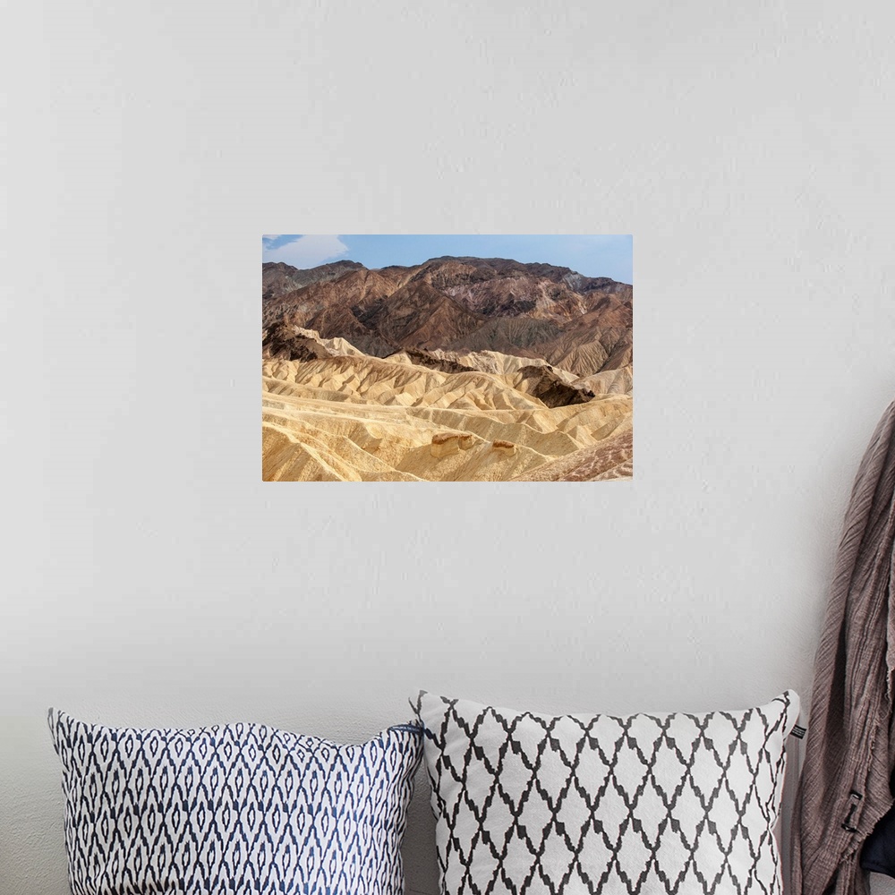A bohemian room featuring View of the folding formations of Tucki Mountain in Death Valley, California.