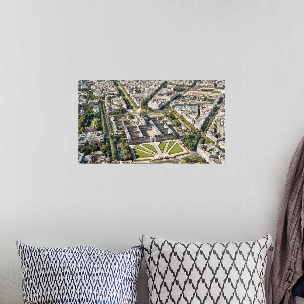 A bohemian room featuring Aerial view of Hotel des Invalides, Paris, France, Europe