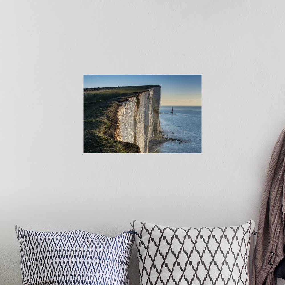 A bohemian room featuring Beachy Head Lighthouse and the white chalk cliffs of Beachy Head, South Downs National Park, East...
