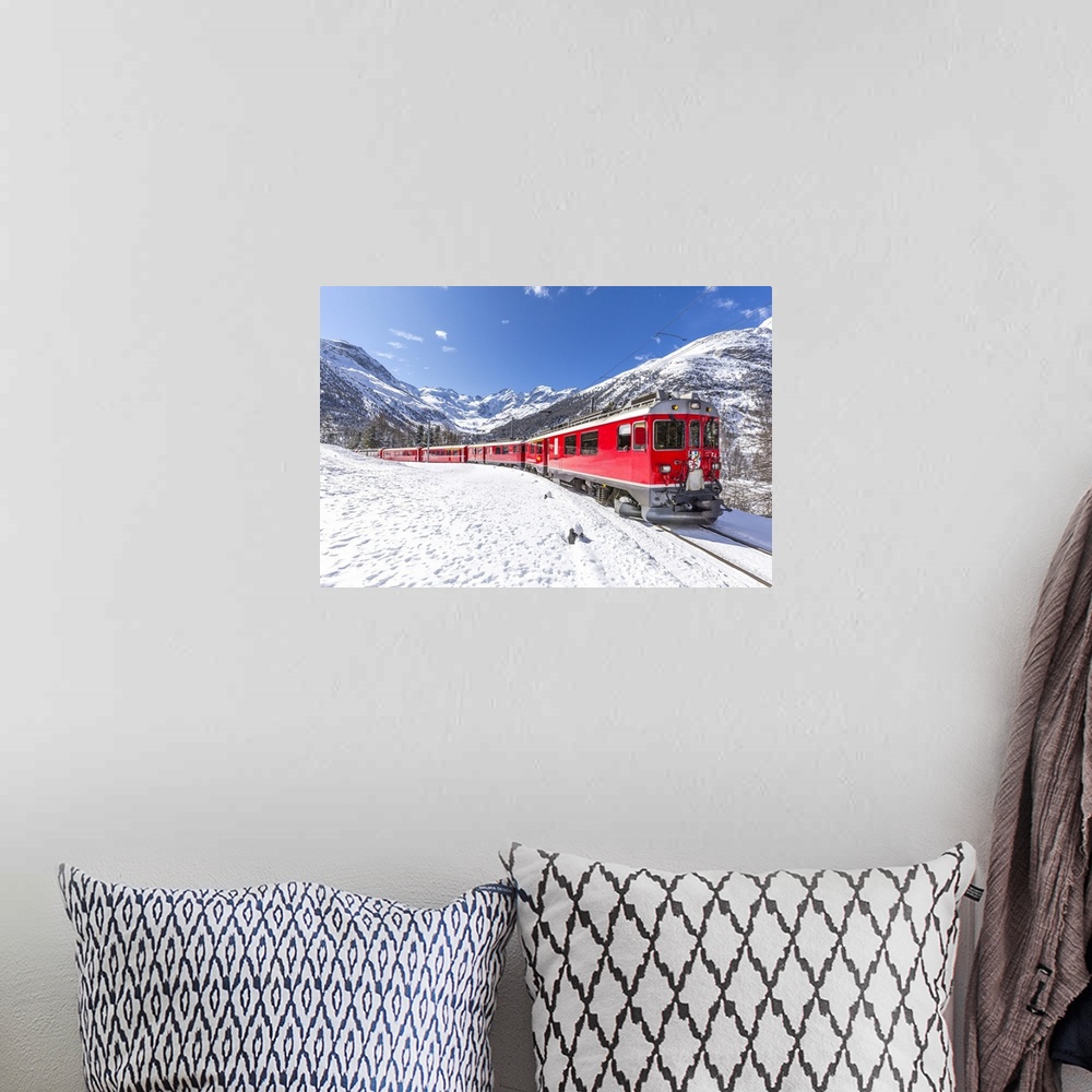 A bohemian room featuring Bernina Express, Canton of Graubunden, Switzerland, Europe
