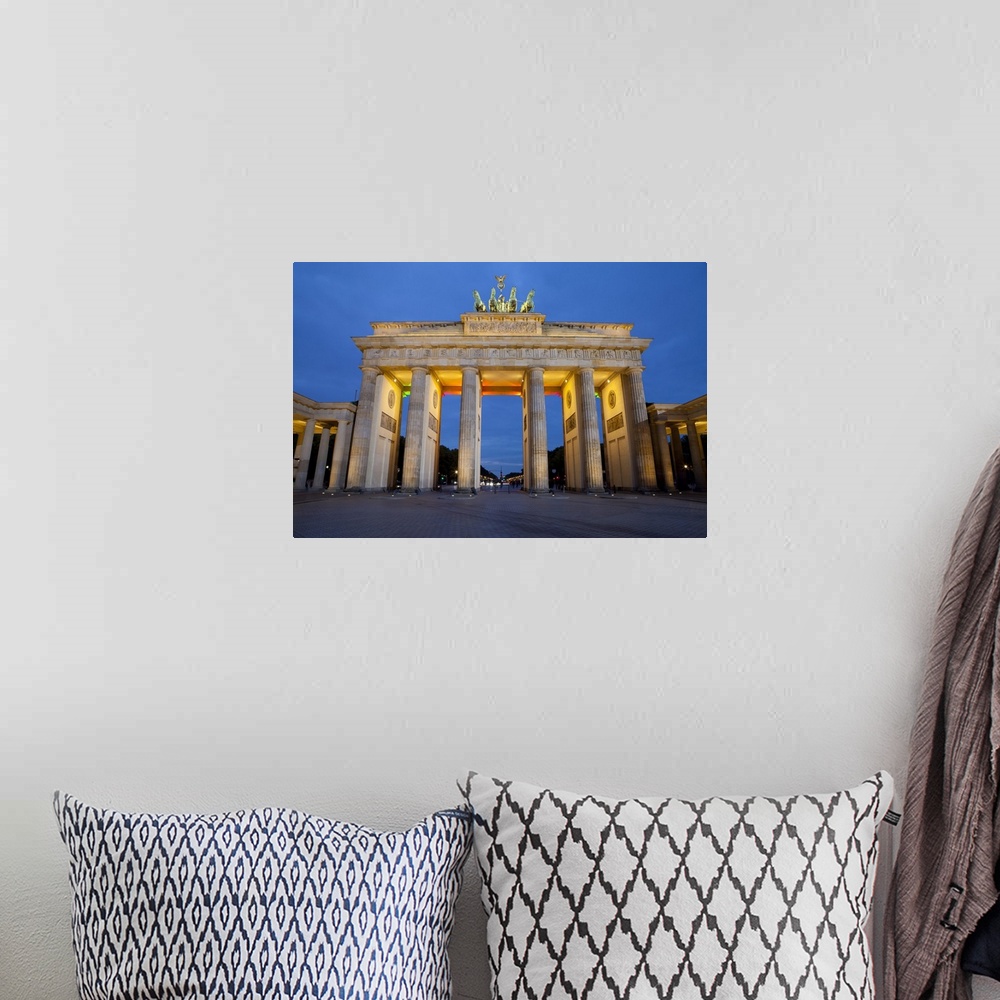 A bohemian room featuring Brandenburg Gate at night, Berlin, Germany, Europe