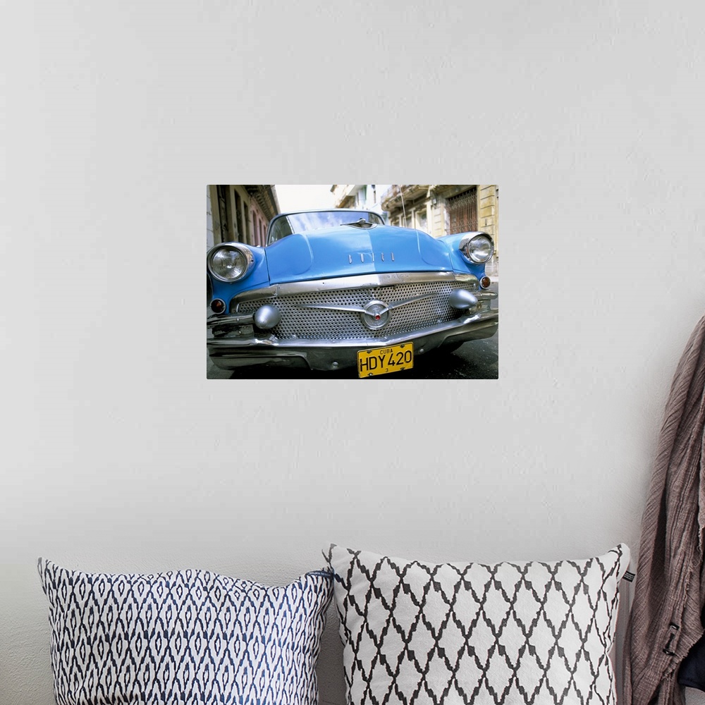 A bohemian room featuring Buick, old American car, Havana, Cuba, West Indies, Central America