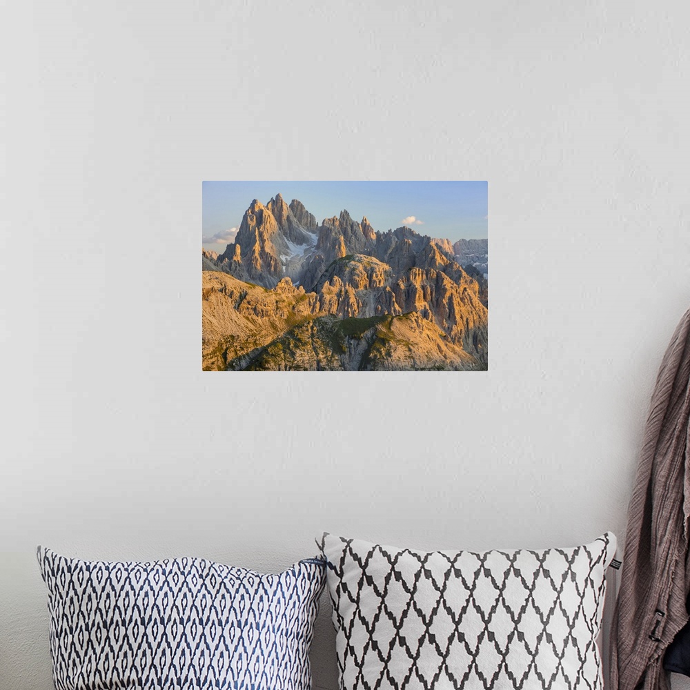 A bohemian room featuring Cadini mountain group (Cima Cadin), Dolomites, UNESCO World Heritage Site, Veneto, Italy, Europe