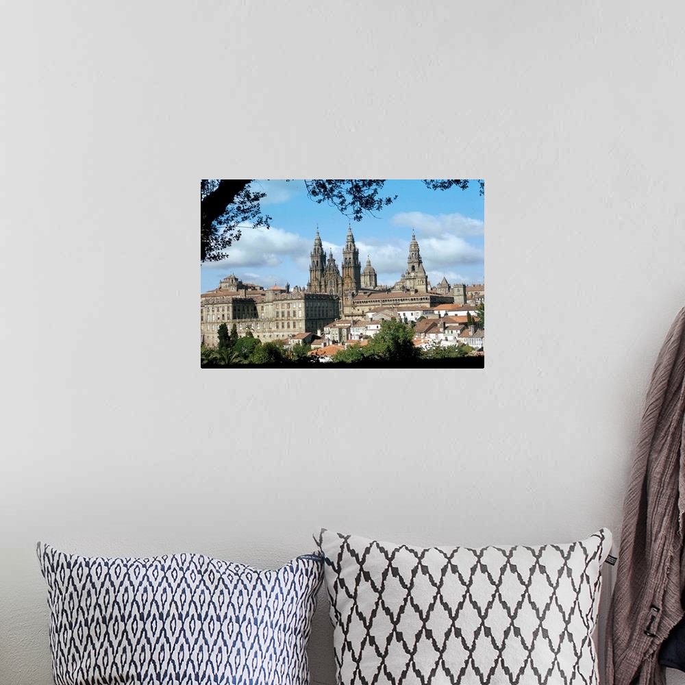 A bohemian room featuring Cathedral from the park, Galicia, Spain