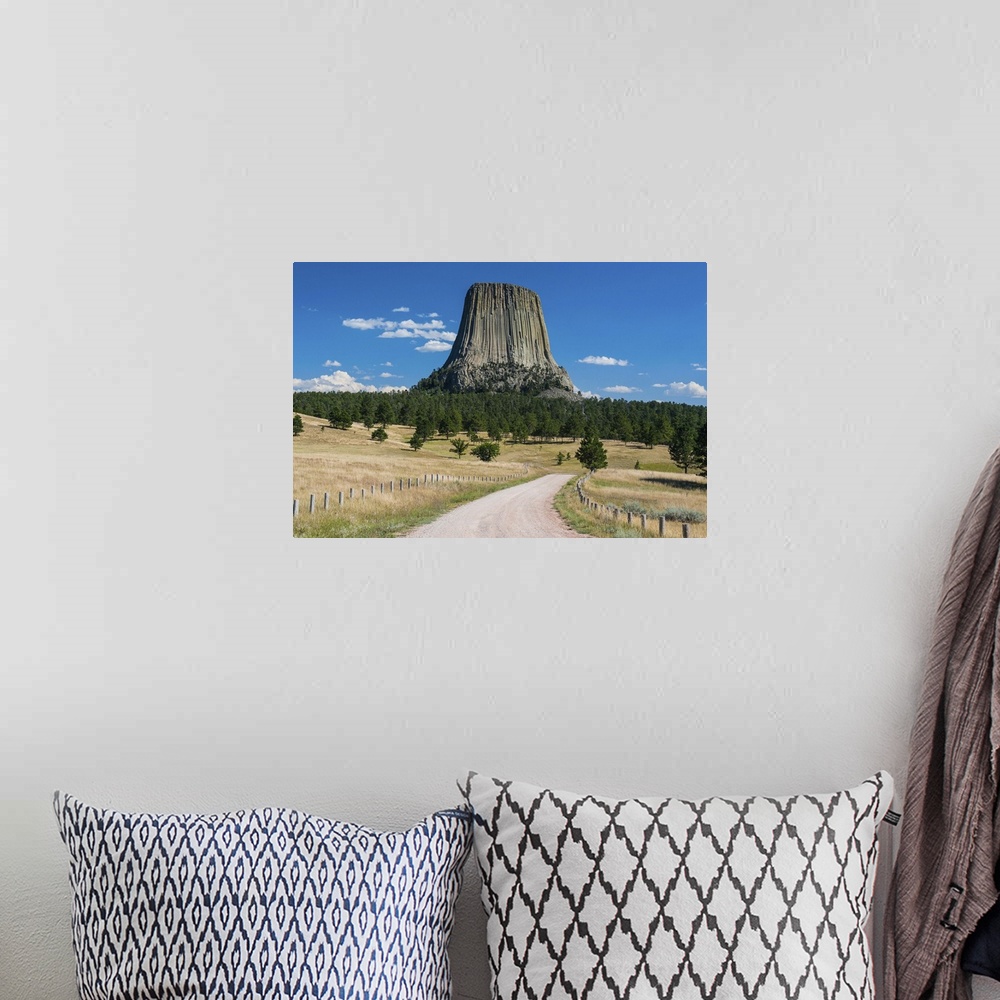 A bohemian room featuring Devils Tower National Monument, Wyoming, United States of America, North America.