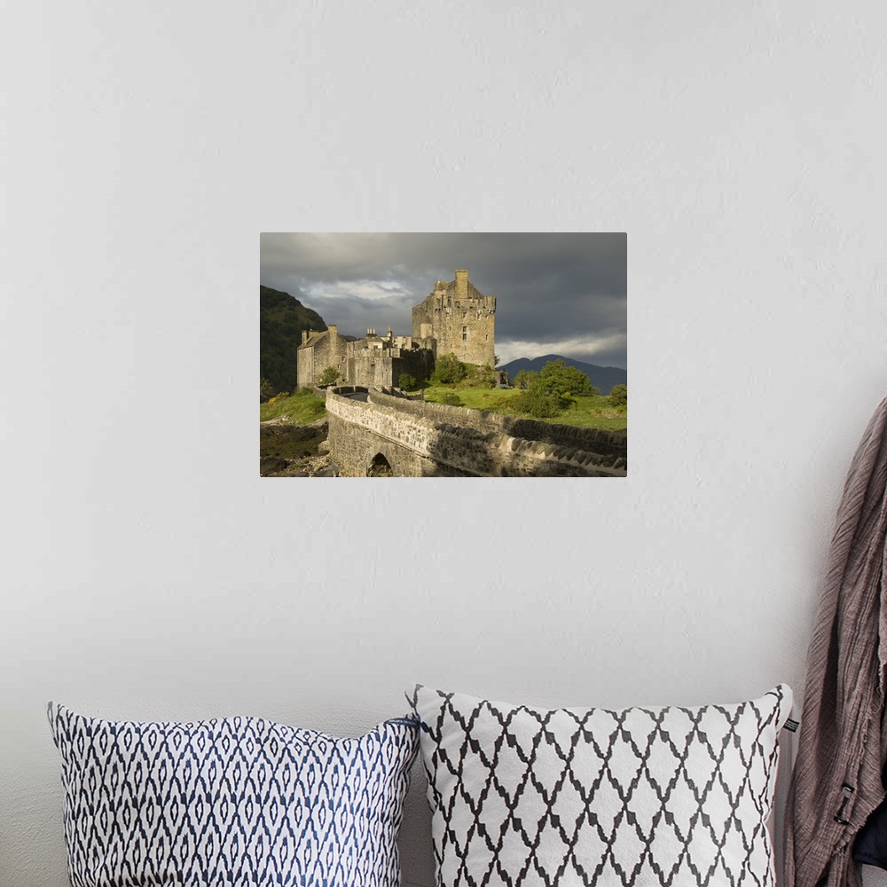 A bohemian room featuring Eilean Donnan Castle, near Dornie, Highlands, Scotland, UK