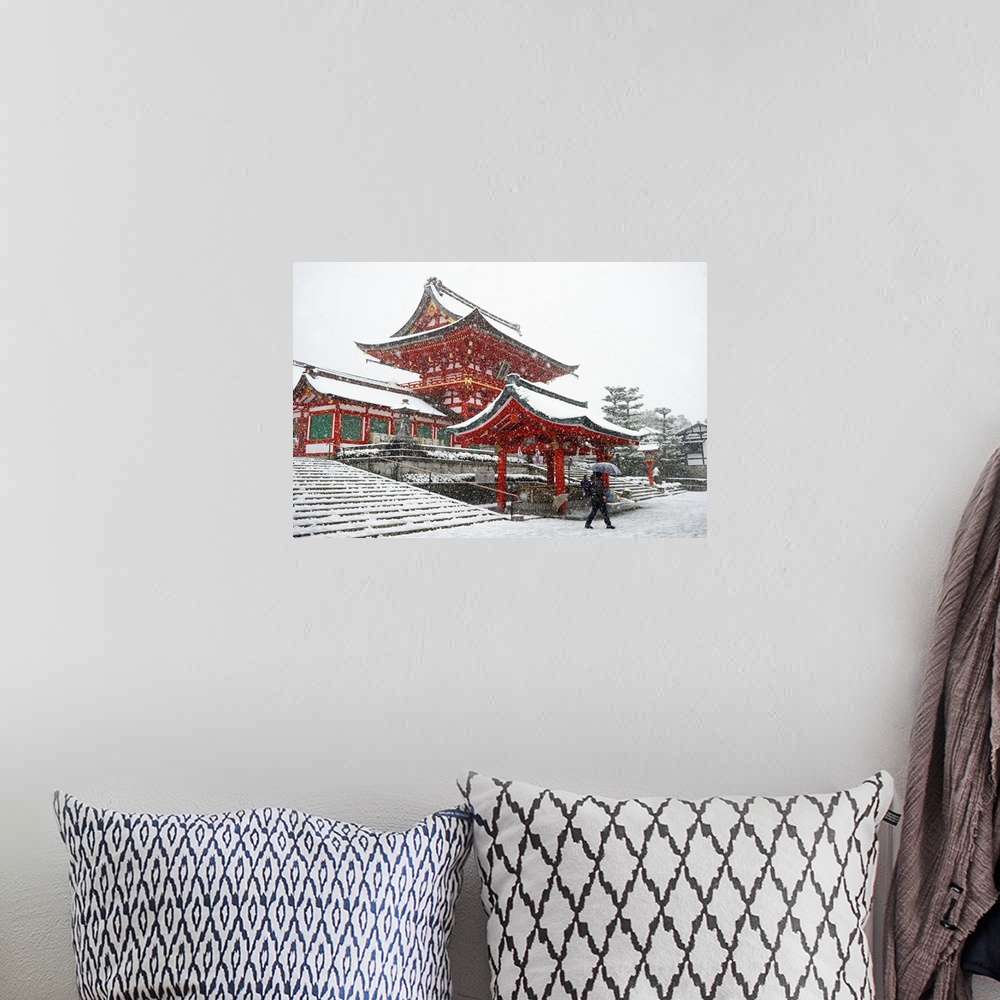 A bohemian room featuring Heavy snow on Fushimi Inari Shrine, Kyoto, Japan