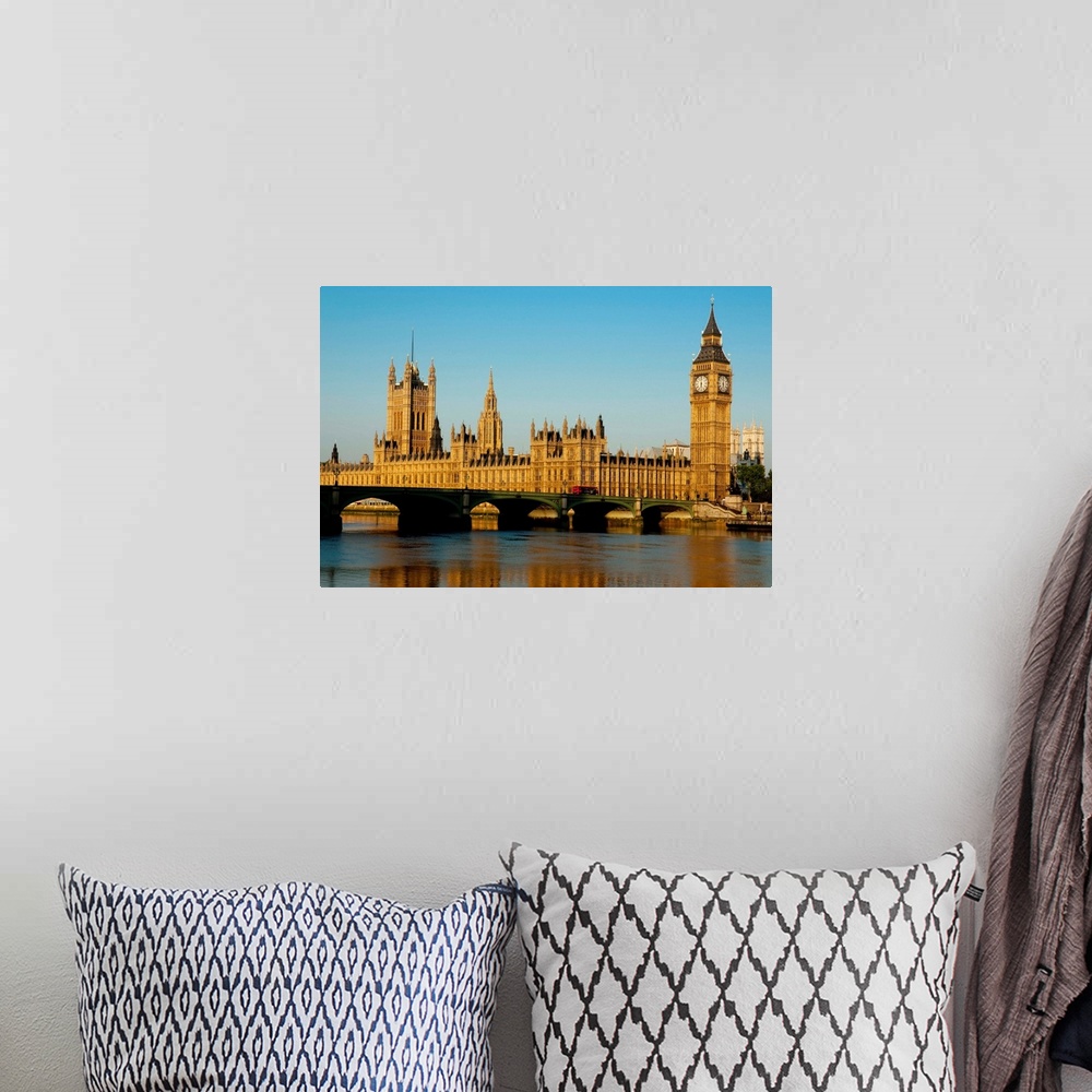 A bohemian room featuring Houses of Parliament and Big Ben, Westminster, London, England