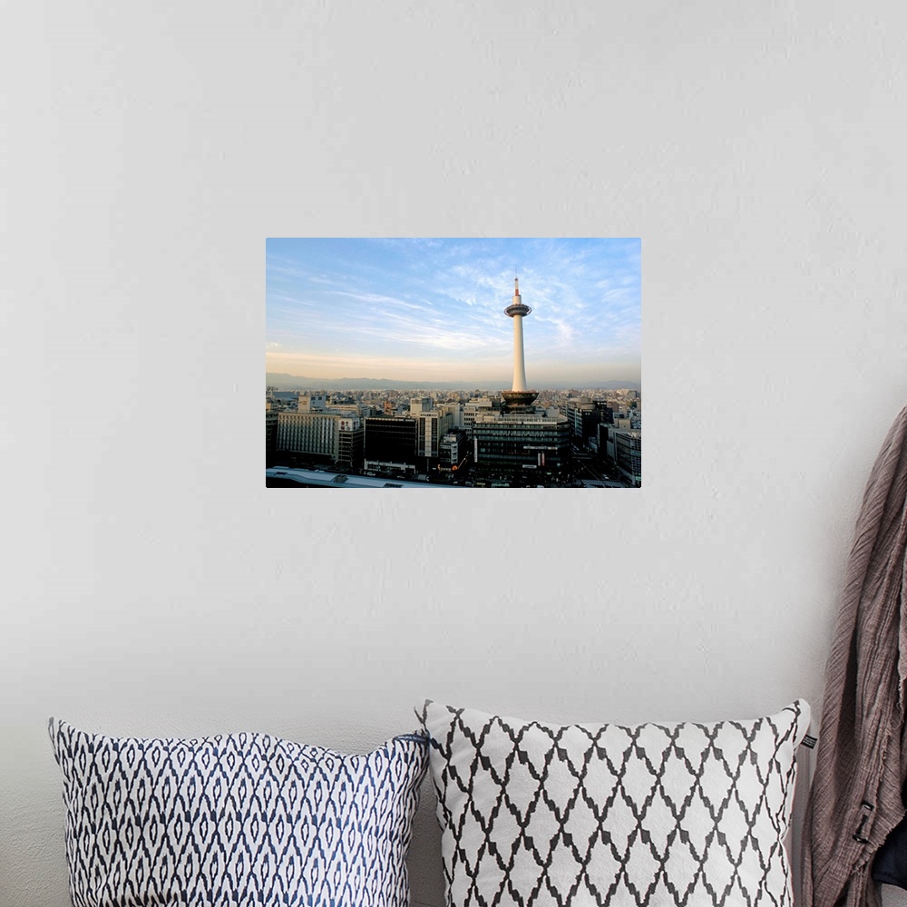 A bohemian room featuring Kyoto tower and city skyline, Kyoto, Japan, Asia