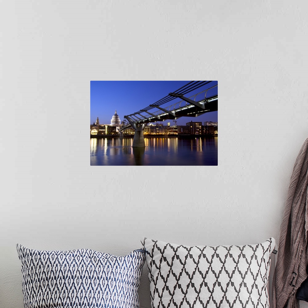 A bohemian room featuring Millennium Bridge and St. Pauls Cathedral, London, England, UK, Europe