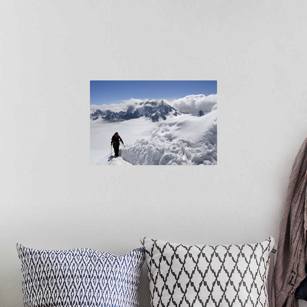 A bohemian room featuring Mountaineer and climber, Mont Blanc range, French Alps, France, Europe
