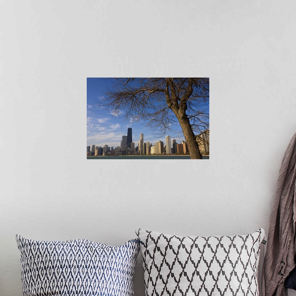 A bohemian room featuring Near North city skyline and Hancock Tower, Chicago, Illinois