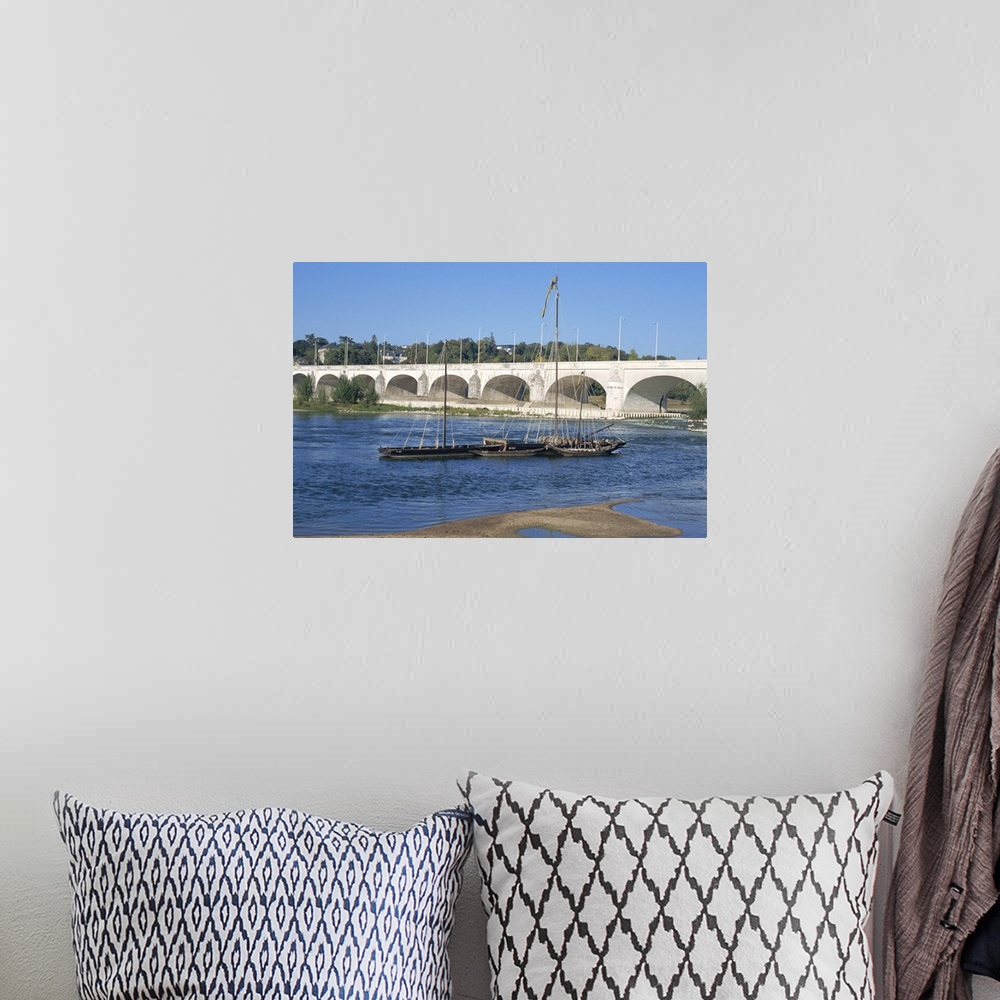 A bohemian room featuring River Loire and Wilson Bridge, Tours, Centre, France, Europe