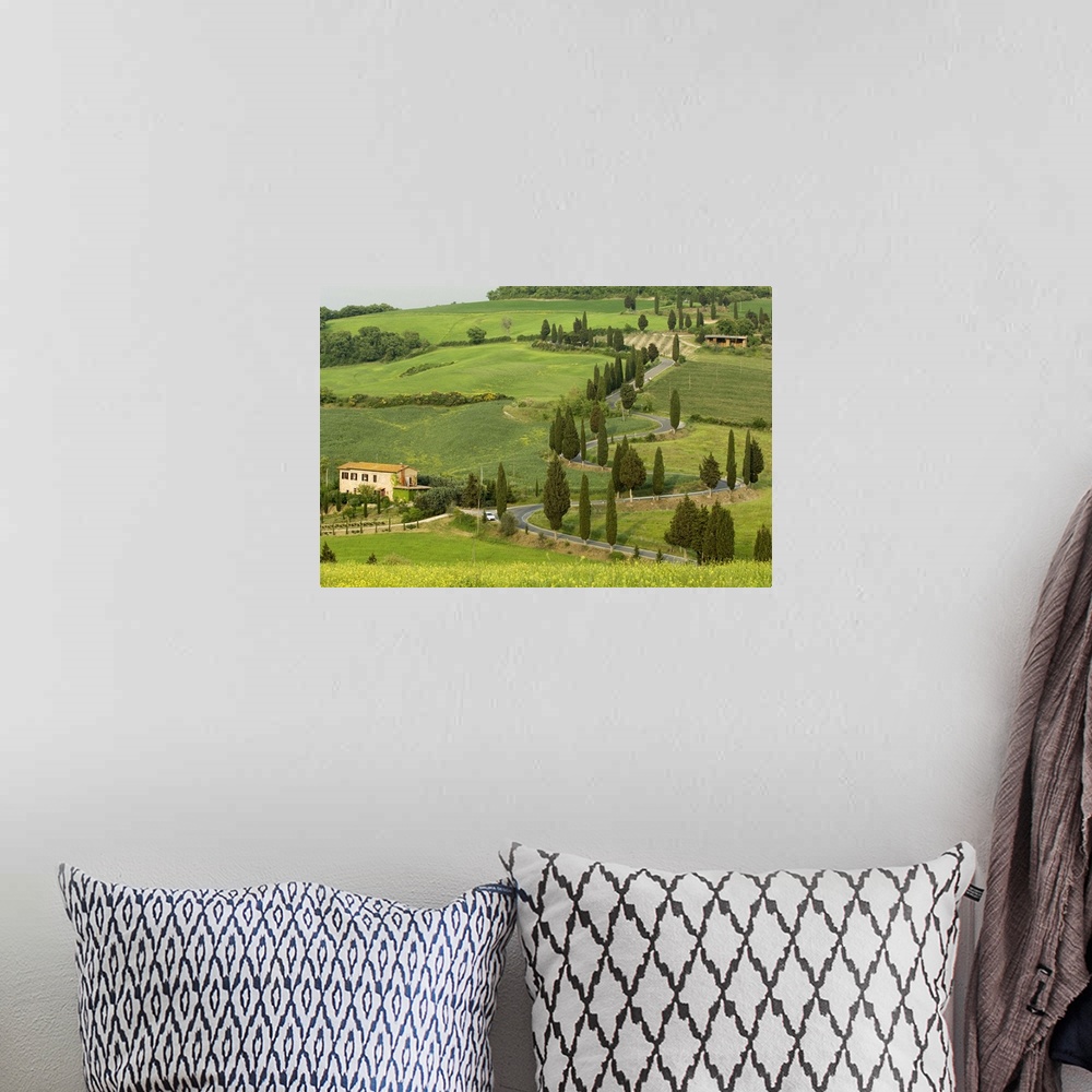 A bohemian room featuring Road from Pienza to Montepulciano, Monticchiello, Siena province, Tuscany, Italy