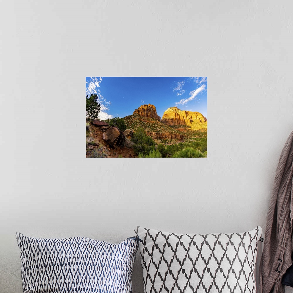 A bohemian room featuring Scenery along the Canyon Overlook Trail, Zion National Park, Utah, United States of America, Nort...