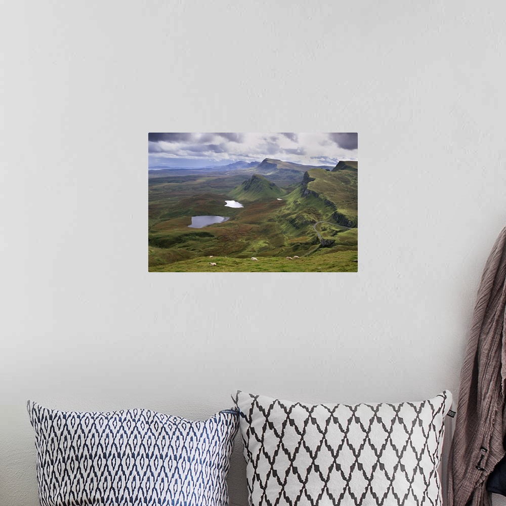 A bohemian room featuring Slopes of the Quiraing, a geological wonder, Isle of Skye, Scotland, UK