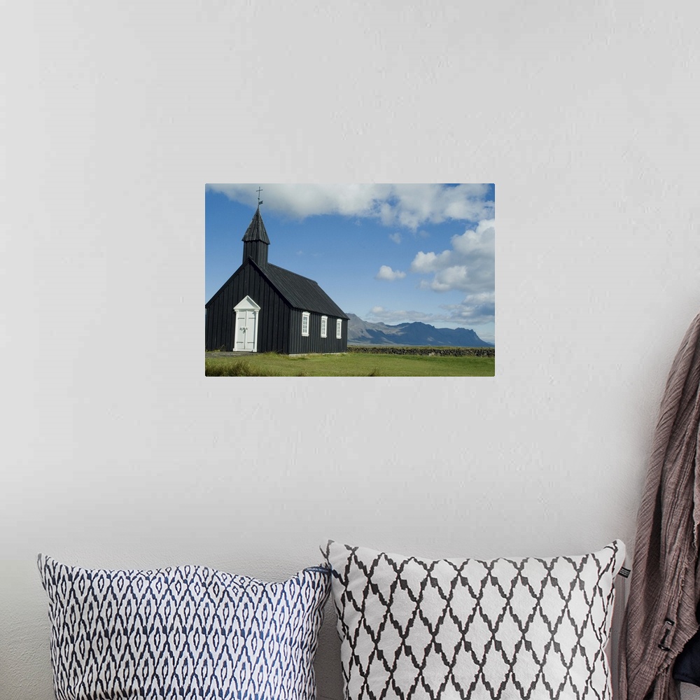 A bohemian room featuring Small local church, Budir, Iceland