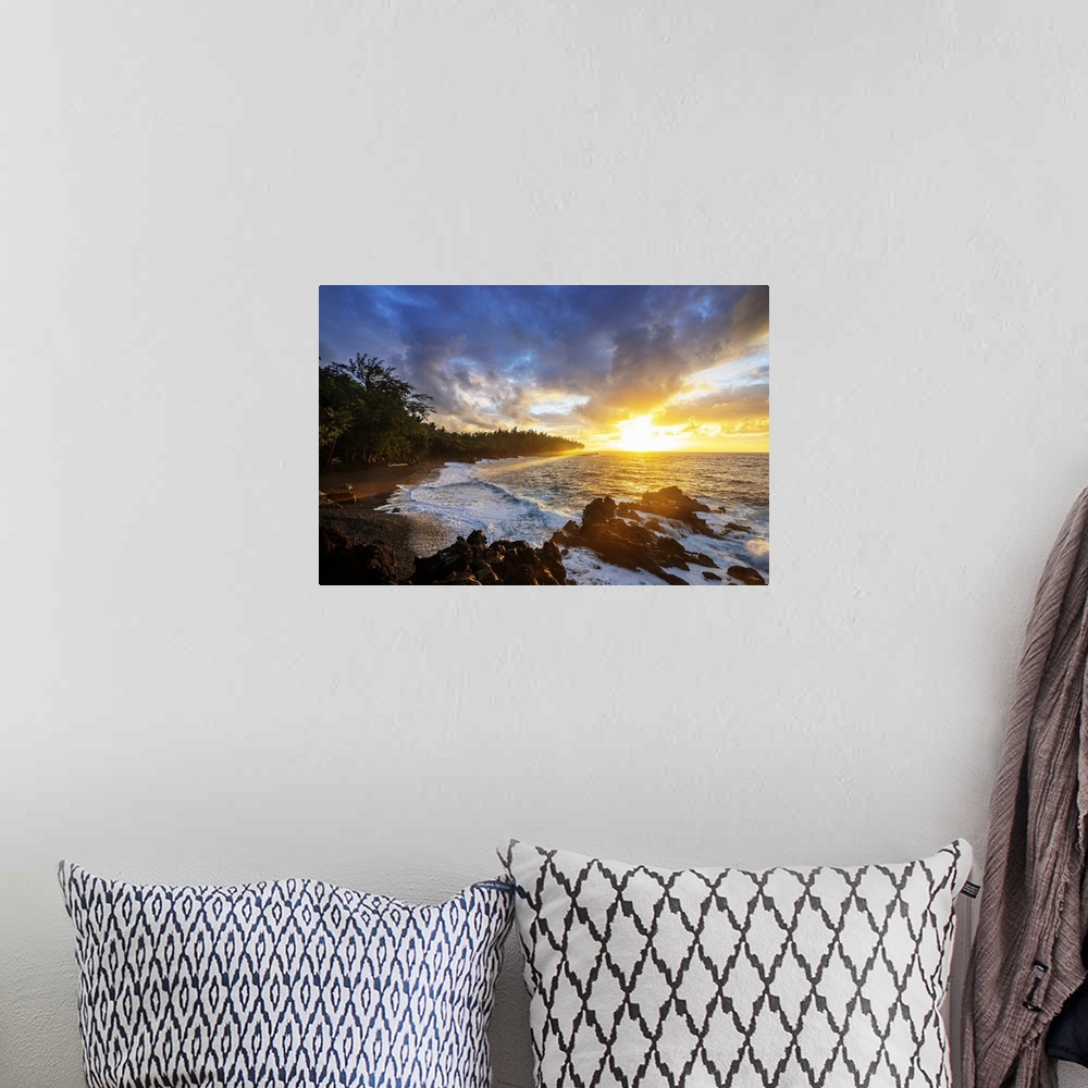 A bohemian room featuring Sunrise at Kehena Beach, Big Island, Hawaii, United States of America, North America