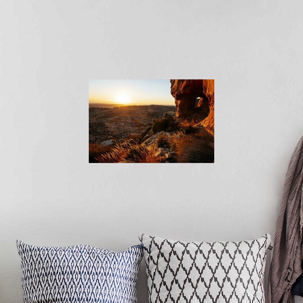 A bohemian room featuring Sunrise at Wolfberg Arch, Cederberg Mountains, Western Cape, South Africa, Africa