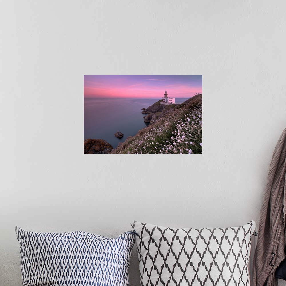 A bohemian room featuring Sunset on Baily Lighthouse, Howth, County Dublin, Republic of Ireland, Europe
