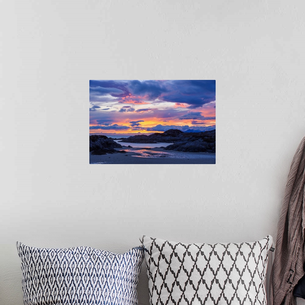 A bohemian room featuring Sunset over Ardtoe Bay, Ardnamurchan Peninsula, Lochaber, Highlands, Scotland, United Kingdom, Eu...