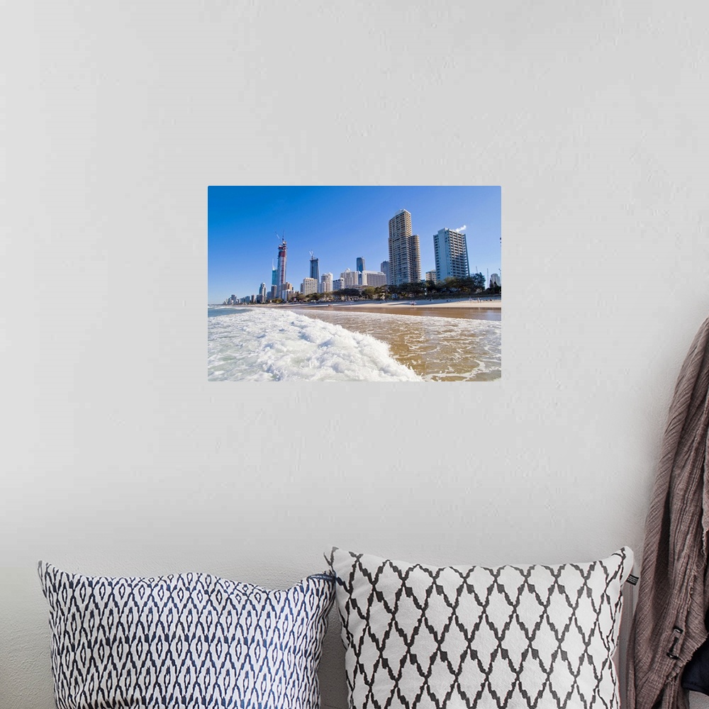 A bohemian room featuring Surfers Paradise beach and high rise buildings, the Gold Coast, Queensland, Australia