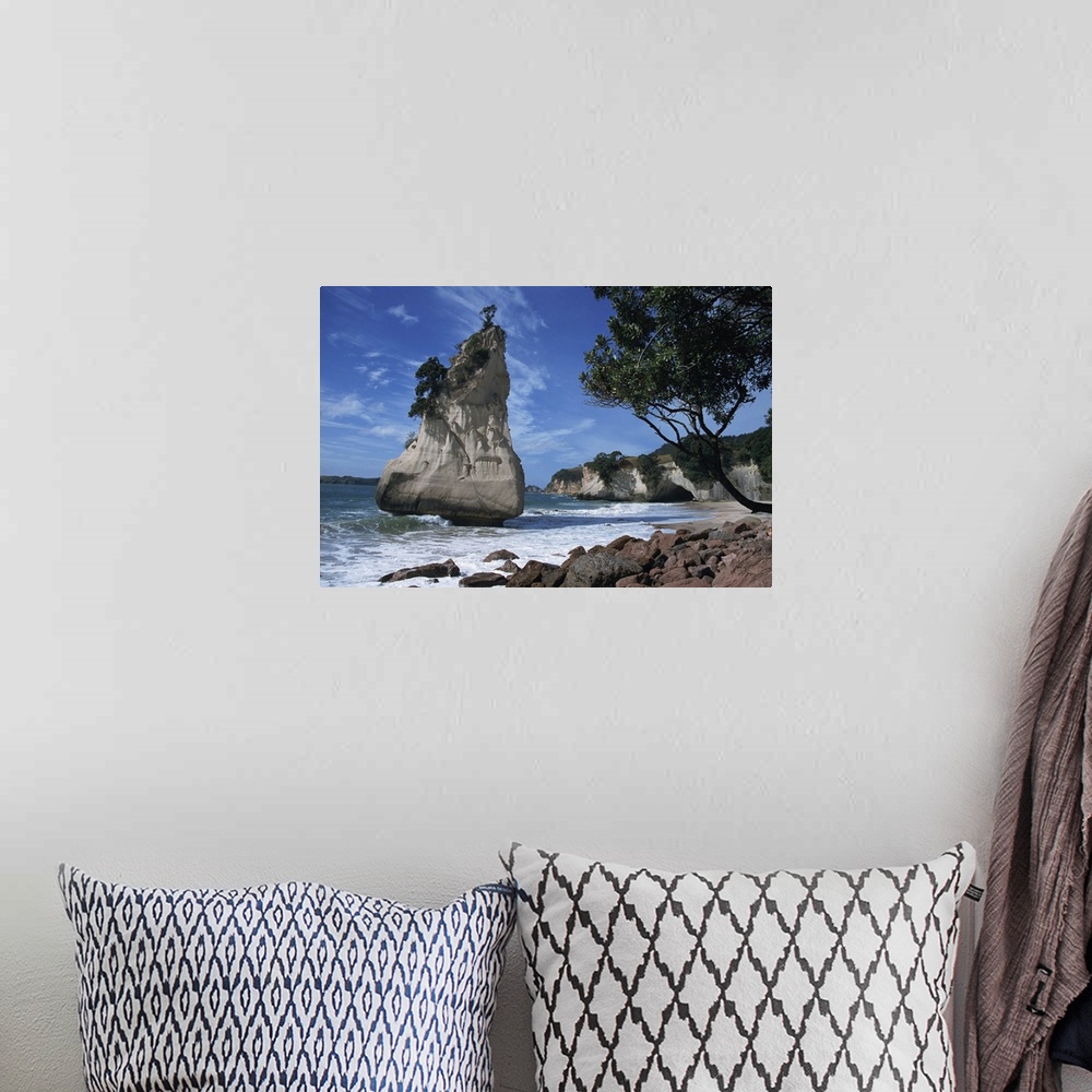 A bohemian room featuring Te Horo rock, Cathedral Cove, Coromandel Peninsula, New Zealand
