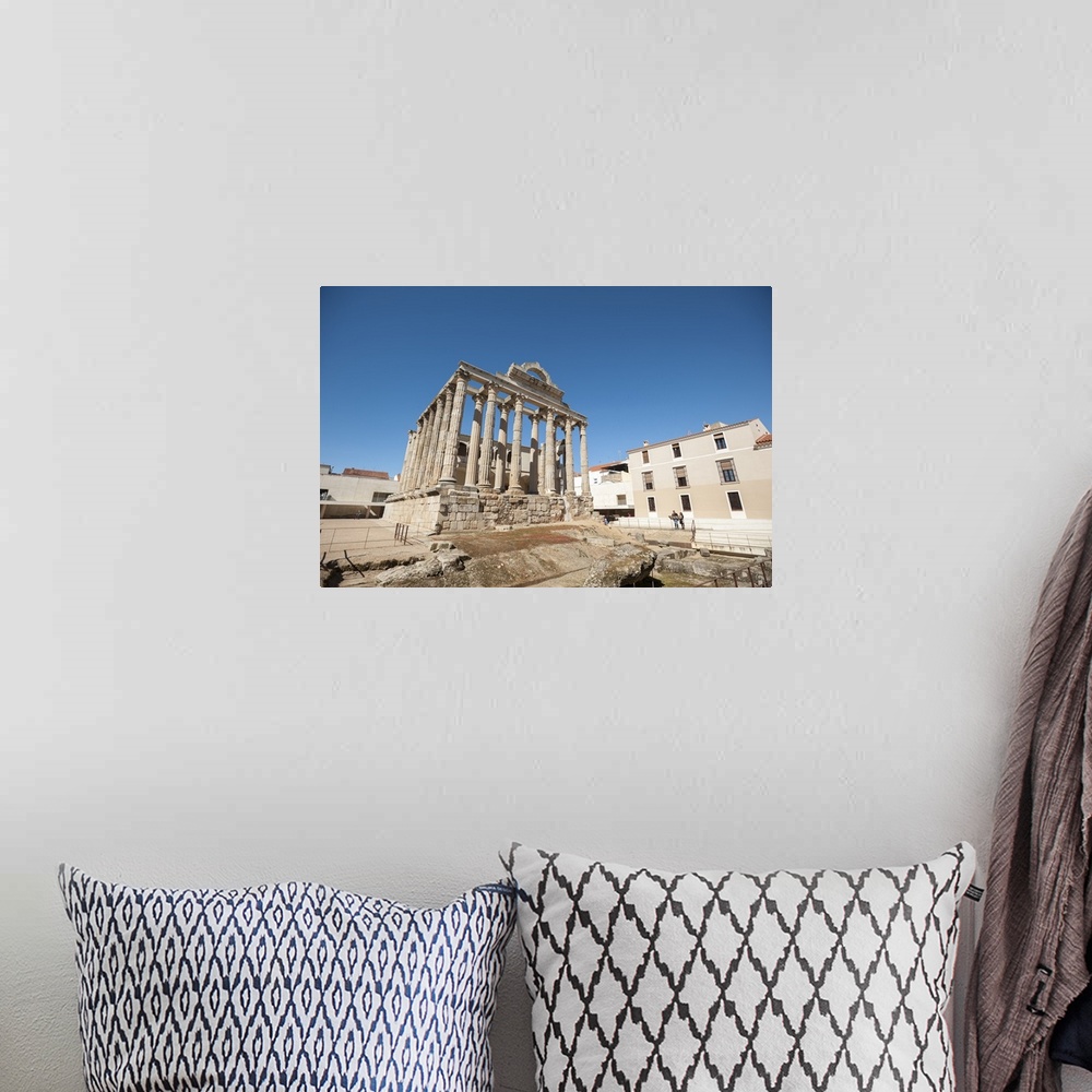 A bohemian room featuring Temple of Diana in Merida, Badajoz, Extremadura, Spain