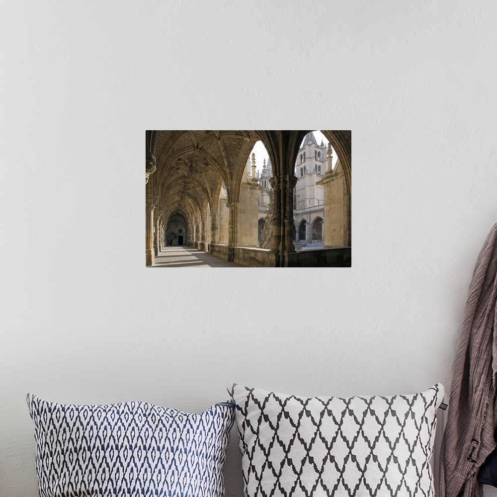 A bohemian room featuring The cloisters, Leon Cathedral, Leon, Castilla y Leon, Spain